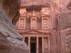 Treasury, die bekannteste Fassade in Petra